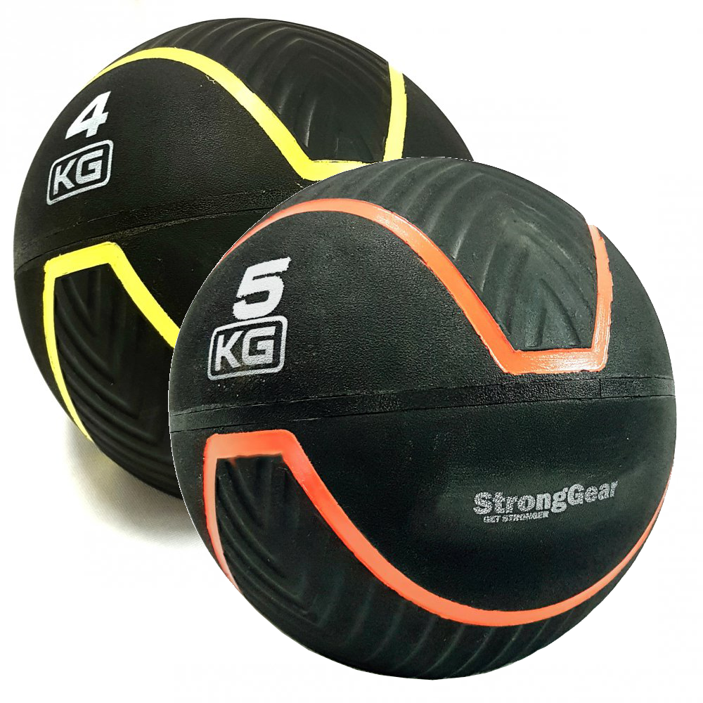 Bumper Ball Medicinbal 4 kg Wall Ball žlutý vzor