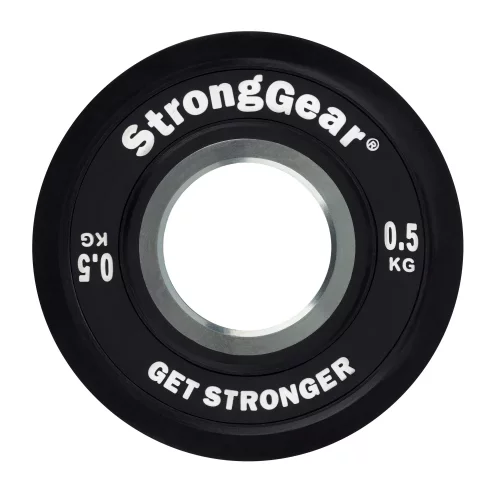 Rubber coated fractional plate 0.5 kg black StrongGear