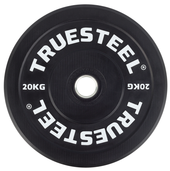 Black Bumper Plates - Weight: 20 kg - TRUESTEEL logo