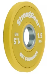 Gummierte hantelscheiben 1.5 kg gelb StrongGear