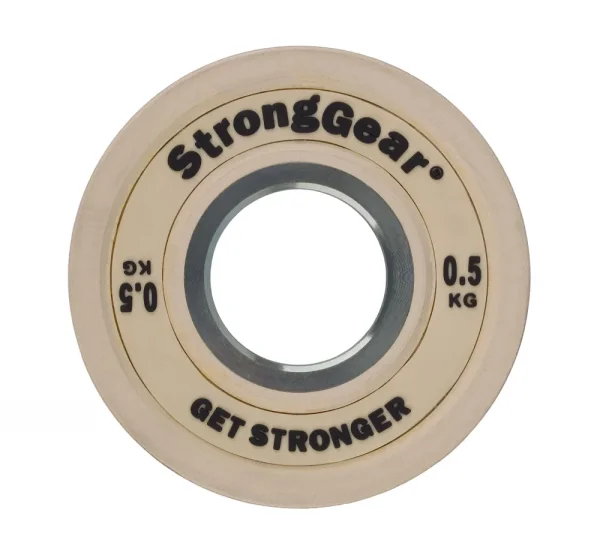 Gummierte hantelscheiben 0.5 kg weiße Farbe StrongGear