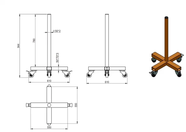 4-WHEEL-PLATE-RACK  Maße StrongGear