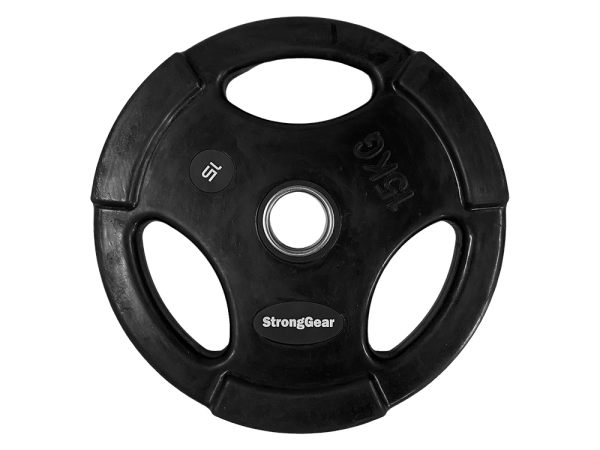 Černé pogumované Tri-Grip kotouče 50 mm - Váha: 25 kg