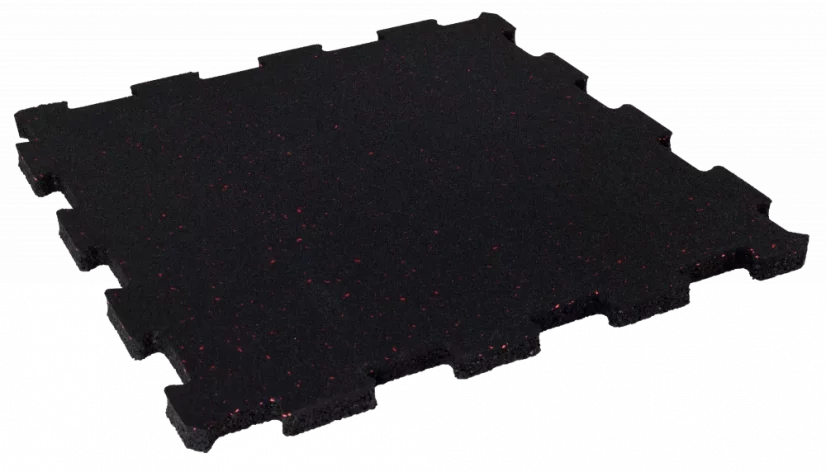 Rubber puzzle gym floor tiles 20 mm 5 % red StrongGear