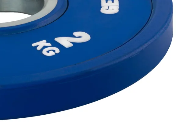 Gummierte hantelscheiben 2 kg blau StrongGear Detail