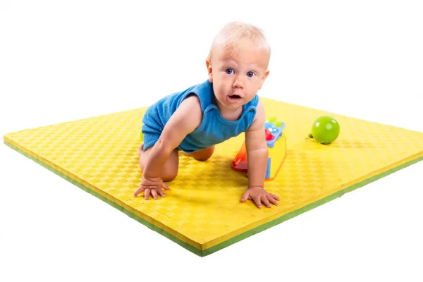 Tatami puzzle - soft - Dicke und Farbkombination: 4 cm - grün/gelb