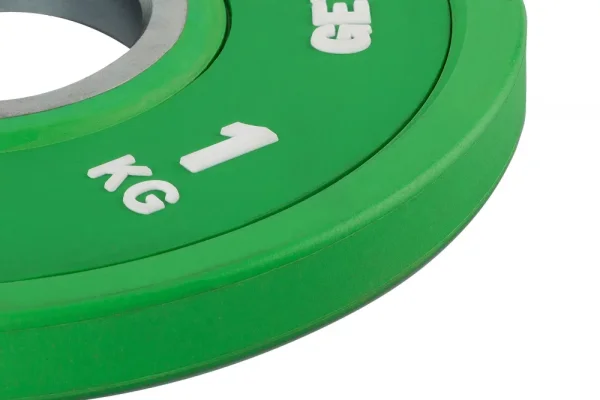 Gummierte hantelscheiben 1 kg grün StrongGear Detail