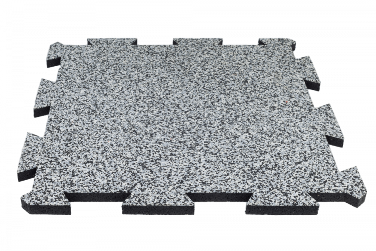 Dvouvrstvá gumová podlaha do fitness - Tloušťka podlahy: 485x485x15 mm, EPDM: 5%, barva: bílá