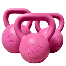 Ružový oceľový Kettlebell 4 kg - 36 kg