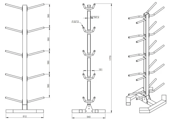 Medicine Ball Rack dimensions