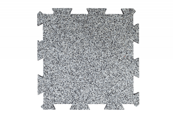 Dvouvrstvá gumová podlaha do fitness - Tloušťka podlahy: 520x520x20 mm, EPDM Sandwich Bílo/Šedo/Černý