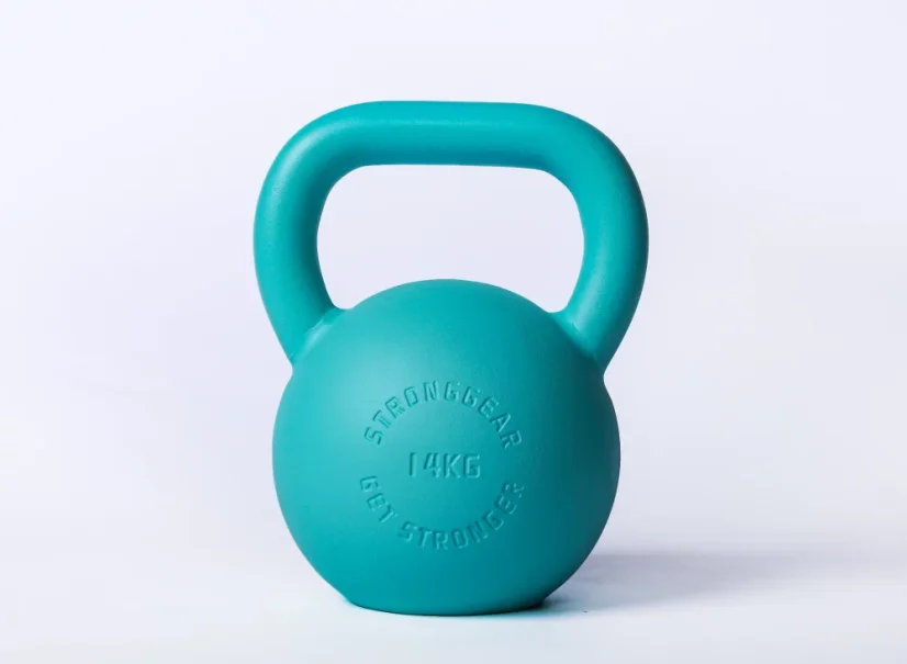 Kettlebell 14kg tyrkysový StrongGear ocel