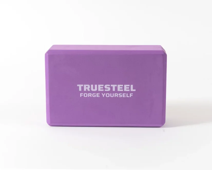 Jógový blok na cvičení jógy TrueSteel fialový