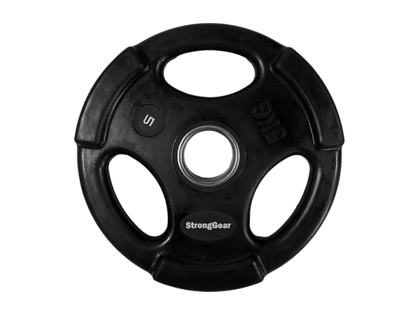 Černé pogumované Tri-Grip kotouče 50 mm - Váha: 5 kg