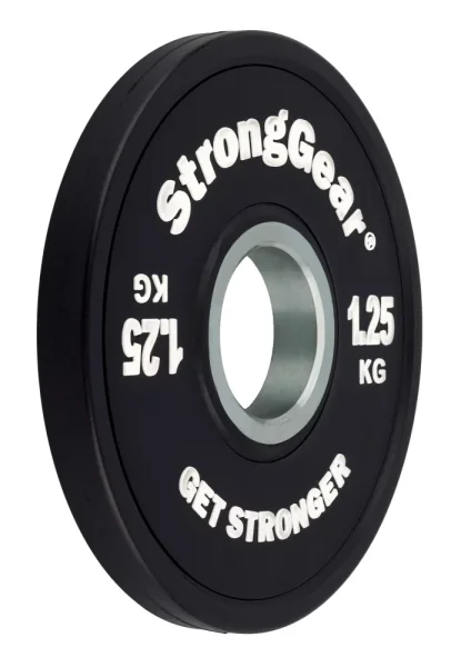 Gummierte hantelscheiben 1.25 kg Schwarze Farbe StrongGear