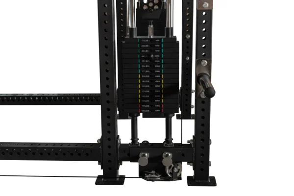Posilňovacia klietka - Beast Squat Rack 6000 s kladkami - Hmotnosť sady závaží: 2 x 75 kg