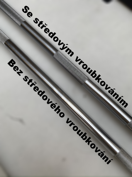 Olympijská osa Strongest 2.0 - Středové vroubkování: Se středovým vroubkováním - Titanium rukávy