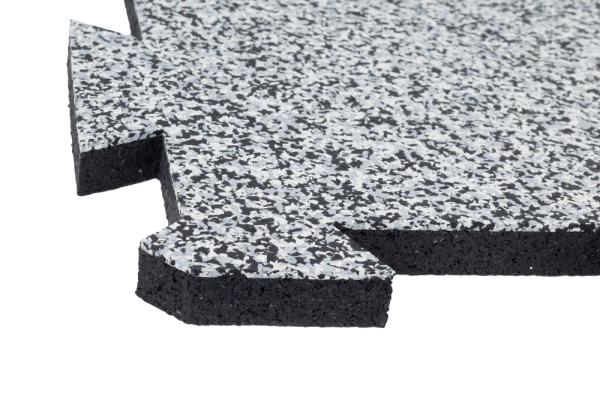Dvouvrstvá gumová podlaha do fitness - Tloušťka podlahy: 520x520x20 mm, EPDM Sandwich Bílo/Šedo/Černý