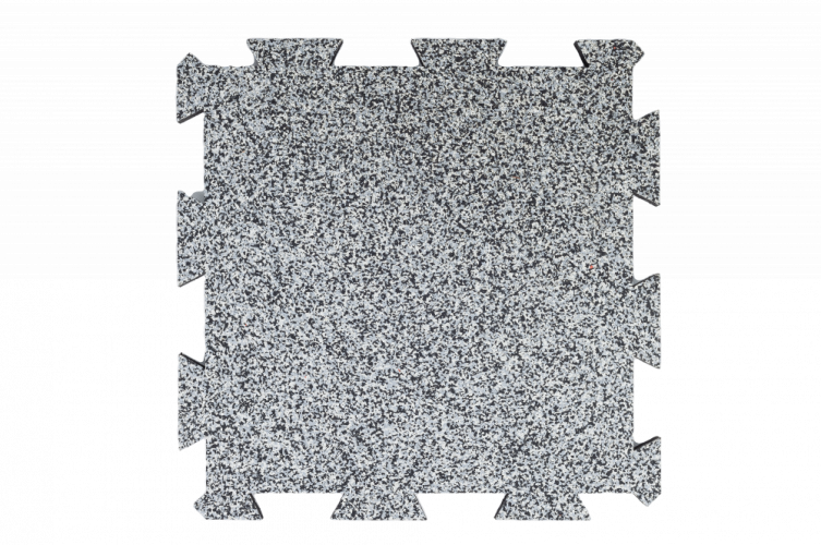 Dvouvrstvá gumová podlaha do fitness - Tloušťka podlahy: 485x485x15 mm, EPDM: 5%, barva: bílá
