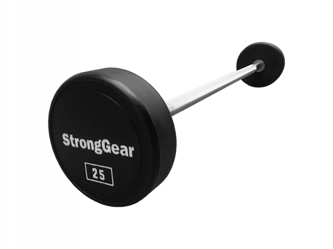 Polyurethane straight biceps barbell - Weight: 45 kg