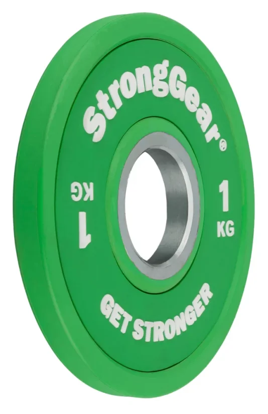 Gummierte hantelscheiben 1 kg grün StrongGear Online Kaufen