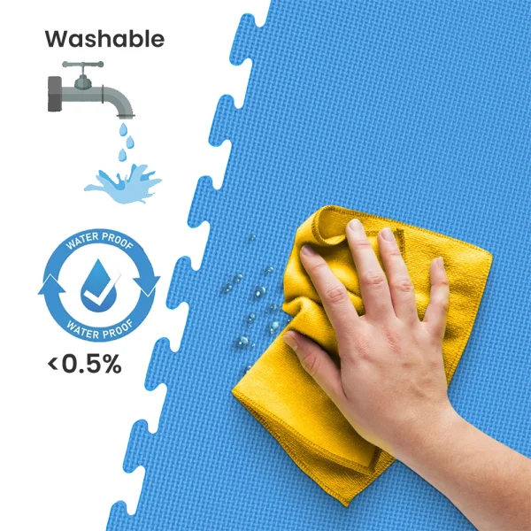 Tatami puzzle - soft - Dicke und Farbkombination: 4 cm - grün/gelb