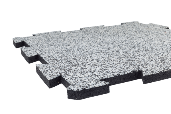 Dvouvrstvá gumová podlaha do fitness - Tloušťka podlahy: 520x520x20 mm, EPDM Sandwich Bílo/Šedo/Černý