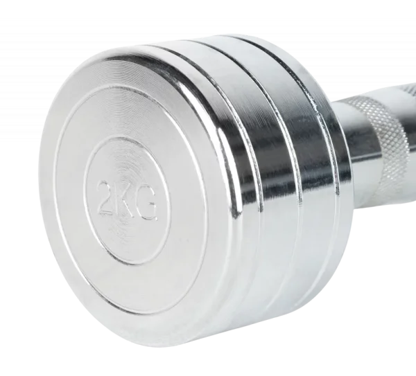 Jednoručná chrómovaná činka 2 kg StrongGear - detail