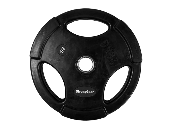 Černé pogumované Tri-Grip kotouče 50 mm - Váha: 25 kg