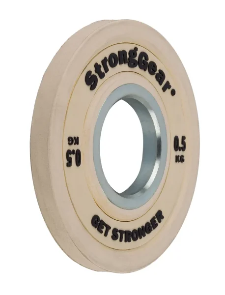 Gummierte hantelscheiben 0.5 kg weiß StrongGear