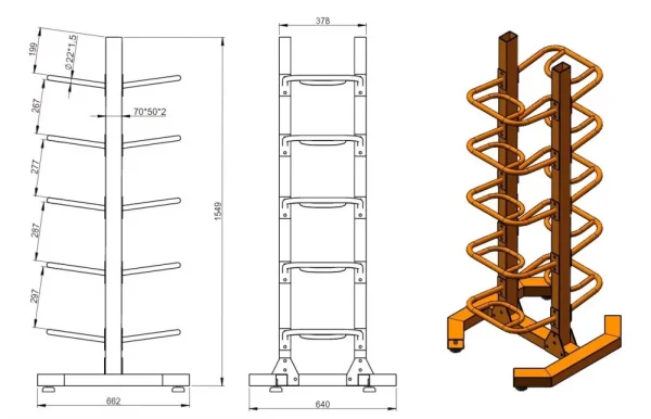 Bag Rack TrueSteel dimensions 