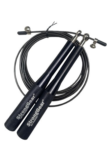 Aluminium speed rope - ergonomic handle - Colour: Black