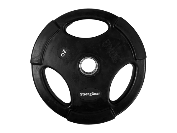 Černé pogumované Tri-Grip kotouče 50 mm - Váha: 5 kg