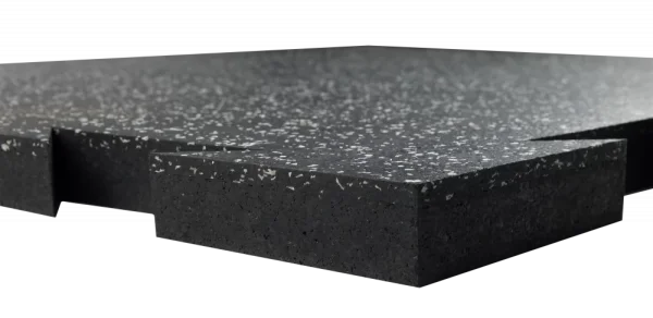 Rubber puzzle floor for fitness TRUESTEEL black and white