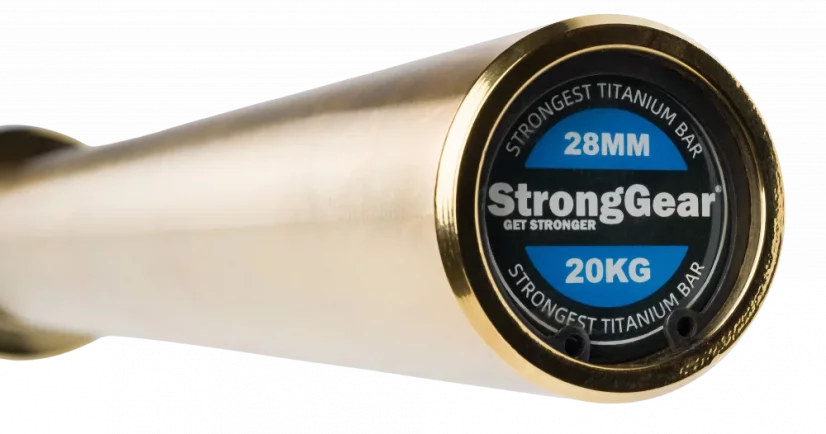 Olympijská osa Titanium 20 kg 28 mm StrongGear - luxusní povrchová úprava