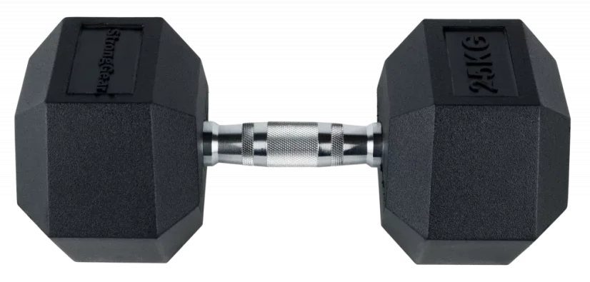 Hex Rubber Dumbbell 25 kg StrongGear