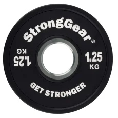 Gummierte hantelscheiben 1.25 kg Schwarz StrongGear
