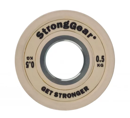 Rubber fractional plate 0.5 kg StrongGear white colour