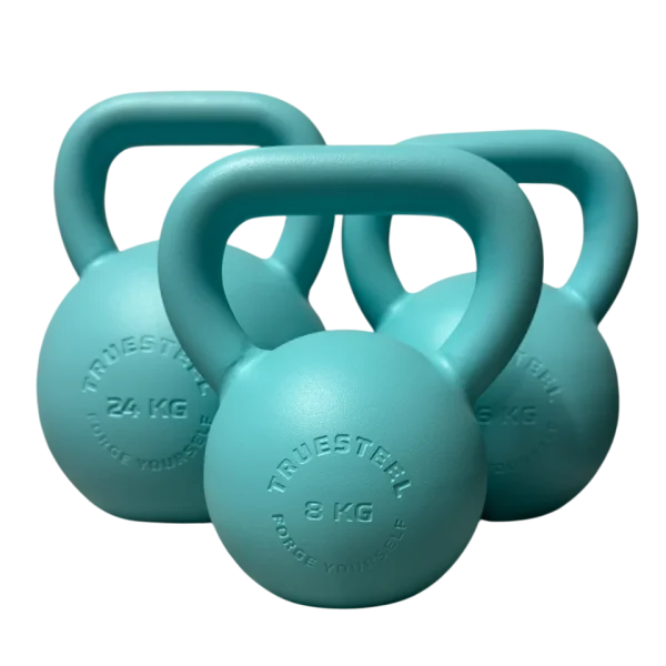 Turquoise Steel Kettlebell 4 kg - 36 kg - Gewicht: 28 kg