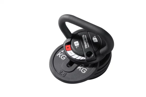 Kettlebell adjustable with TrueSteel cast iron plates