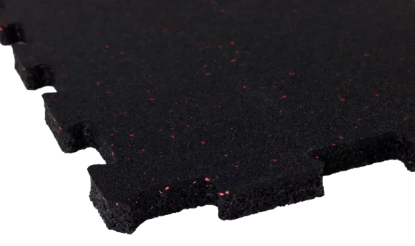 Gumová puzzle podlaha na fitness 20 mm 5 % červená StrongGear