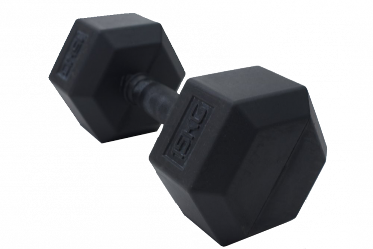Hexagon Dumbbells - rubber grip - 40-50 kg - Weight: 45 kg