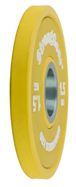 Gummierte hantelscheiben 1.5 kg StrongGear gelbe Farbe