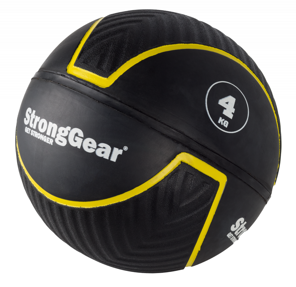 Bumper Ball Medicinbal 4 kg Wall Ball žlutý vzor